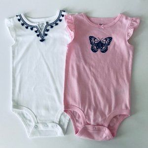 Baby Girl 2-pk Short Sleeve Bodysuit Set Pink